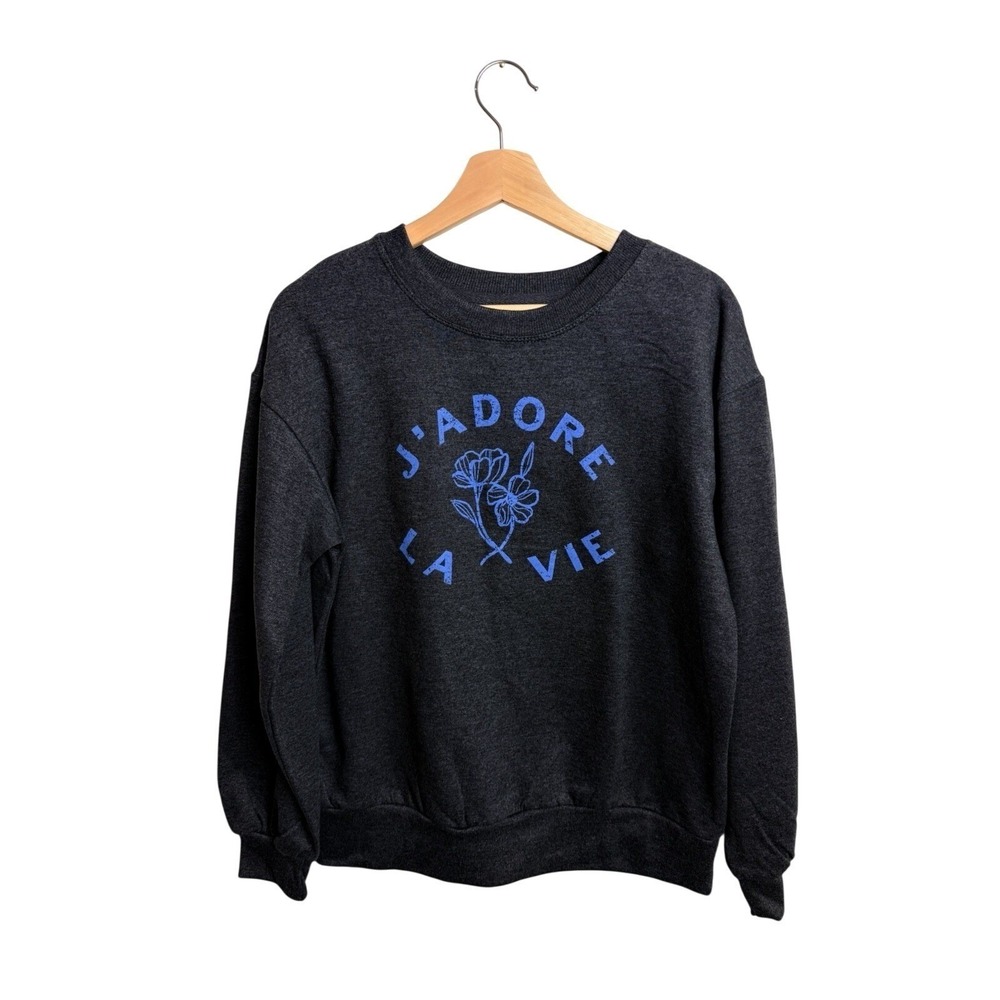 C‎ & C California Grey "J'Adore" sweatshirt Crewneck Women's XS